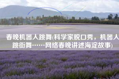 春晚机器人跳舞(科学家脱口秀，机器人跳街舞……网络春晚讲述海淀故事)