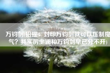 万钧剑(招摇：封印万钧剑就可以压制魔气？其实厉尘澜和万钧剑早已分不开)