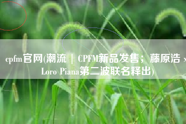 cpfm官网(潮流 | CPFM新品发售；藤原浩 x Loro Piana第二波联名释出)
