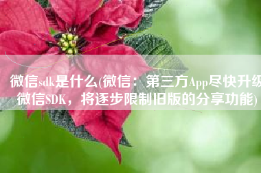 微信sdk是什么(微信：第三方App尽快升级微信SDK，将逐步限制旧版的分享功能)