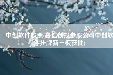 中创软件股票(鲁信创投参股公司中创软件挂牌新三板获批)