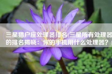 三星猎户座处理器排名(三星所有处理器的排名揭晓：你的手机用什么处理器？)