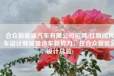 合众新能源汽车有限公司招聘(红旗阅兵车设计师加盟造车新势力，任合众新能源设计总监)