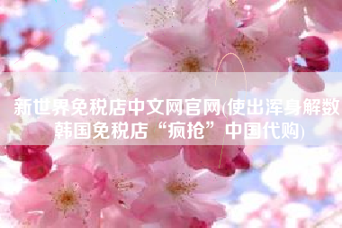 新世界免税店中文网官网(使出浑身解数 韩国免税店“疯抢”中国代购)