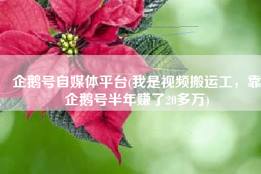 企鹅号自媒体平台(我是视频搬运工，靠企鹅号半年赚了20多万)