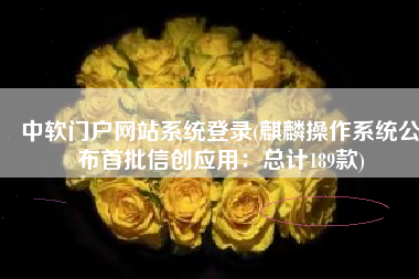 中软门户网站系统登录(麒麟操作系统公布首批信创应用：总计189款)