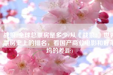 战狼2全球总票房是多少(从《战狼2》世界票房史上的排名，看国产商业电影和好莱坞的差距)