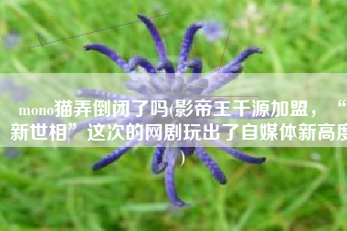mono猫弄倒闭了吗(影帝王千源加盟，“新世相”这次的网剧玩出了自媒体新高度)
