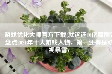 游戏优化大师官方下载(就这还10亿薪酬？盘点2021年十大游戏人物，第一还得是动视暴雪)