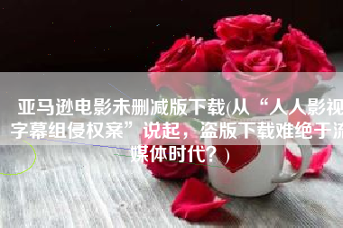 亚马逊电影未删减版下载(从“人人影视字幕组侵权案”说起，盗版下载难绝于流媒体时代？)