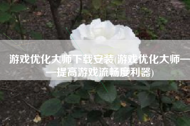 游戏优化大师下载安装(游戏优化大师——提高游戏流畅度利器)