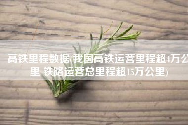 高铁里程数据(我国高铁运营里程超4万公里 铁路运营总里程超15万公里)