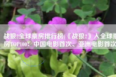 战狼2全球票房排行榜(《战狼2》入全球票房TOP100：中国电影首次、亚洲电影首次)