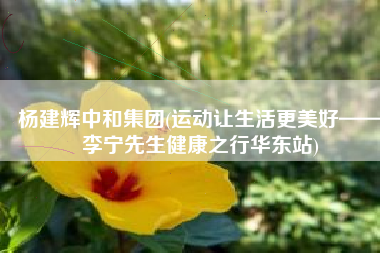 杨建辉中和集团(运动让生活更美好——李宁先生健康之行华东站)