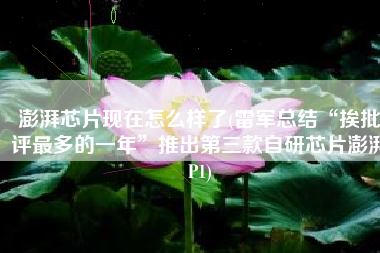 澎湃芯片现在怎么样了(雷军总结“挨批评最多的一年”推出第三款自研芯片澎湃P1)