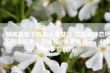林靖恩生了男孩还是女孩(这对爷孙恋终于开花结果，李坤城62岁老来得子，林靖恩21岁喜当妈)