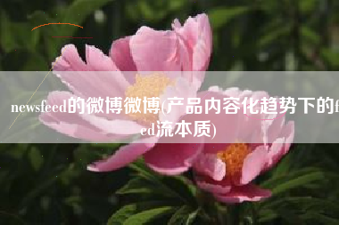 newsfeed的微博微博(产品内容化趋势下的feed流本质)