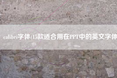calibri字体(15款适合用在PPT中的英文字体)