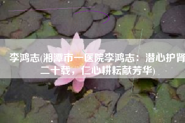 李鸿志(湘潭市一医院李鸿志：潜心护肾二十载，仁心耕耘献芳华)
