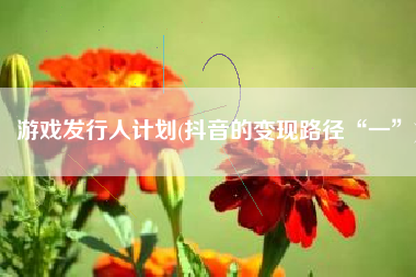 游戏发行人计划(抖音的变现路径“一”)