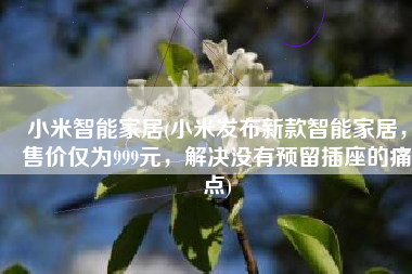 小米智能家居(小米发布新款智能家居，售价仅为999元，解决没有预留插座的痛点)