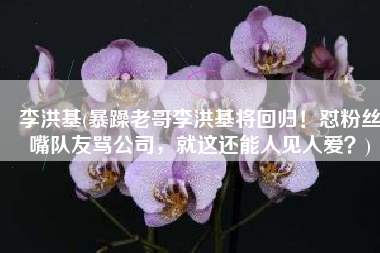 李洪基(暴躁老哥李洪基将回归！怼粉丝嘴队友骂公司，就这还能人见人爱？)