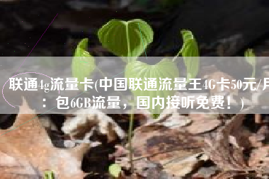联通4g流量卡(中国联通流量王4G卡50元/月：包6GB流量，国内接听免费！)
