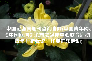 中国记者网期刊查询官网(中国青年网、《中国网信》杂志融媒体中心联合启动“青年！听我说”作品征集活动)