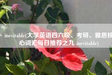 inevitable(大学英语四六级、考研、雅思核心词汇每日推荐之九 inevitable)