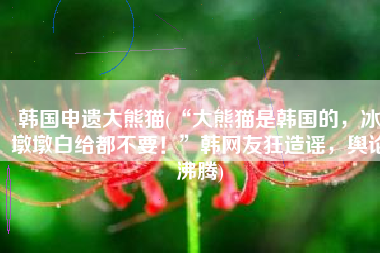 韩国申遗大熊猫(“大熊猫是韩国的，冰墩墩白给都不要！”韩网友狂造谣，舆论沸腾)