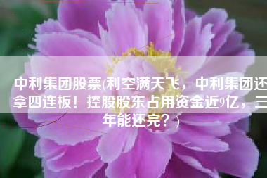 中利集团股票(利空满天飞，中利集团还拿四连板！控股股东占用资金近9亿，三年能还完？)