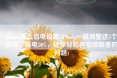 iphone怎么省电设置(iPhone一键调整这5个设置，省电50%，让你轻松告别续航差的问题)