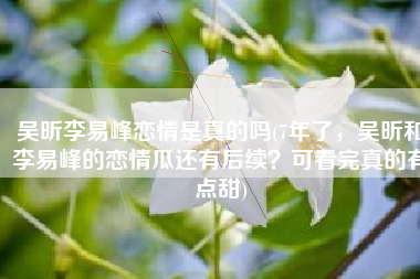 吴昕李易峰恋情是真的吗(7年了，吴昕和李易峰的恋情瓜还有后续？可看完真的有点甜)