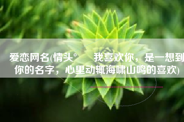 爱恋网名(情头°↝我喜欢你，是一想到你的名字，心里动辄海啸山鸣的喜欢)
