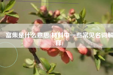 富集是什么意思(材料中一些常见名词解释)