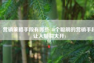 营销策略手段有哪些(40个聪明的营销手段让人脑洞大开)