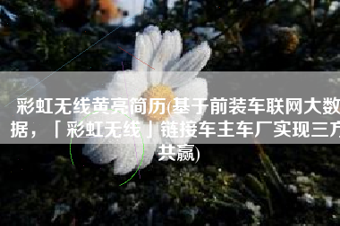 彩虹无线黄亮简历(基于前装车联网大数据，「彩虹无线」链接车主车厂实现三方共赢)