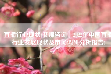 直播行业现状(艾媒咨询｜2022年中国直播行业发展现状及市场调研分析报告)