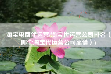 淘宝电商代运营(淘宝代运营公司排名（哪个淘宝代运营公司靠谱）)