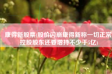 康得新股票(股价闪崩康得新称一切正常 控股股东还要增持不少于5亿)