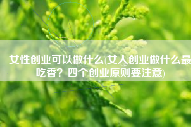 女性创业可以做什么(女人创业做什么最吃香？四个创业原则要注意)