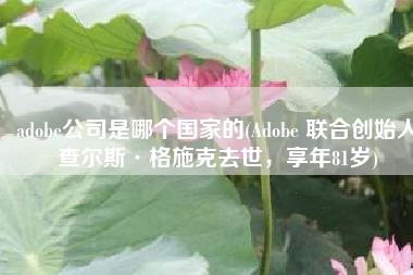 adobe公司是哪个国家的(Adobe 联合创始人查尔斯·格施克去世，享年81岁)