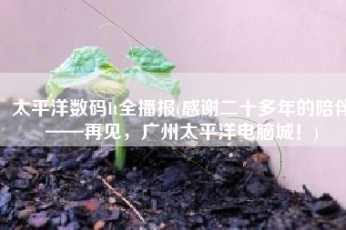 太平洋数码It全播报(感谢二十多年的陪伴——再见，广州太平洋电脑城！)