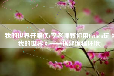 我的世界开服侠(李老师教你用Python玩《我的世界》——搭建编程环境)
