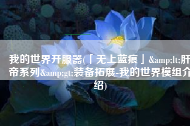 我的世界开服器(「无上蓝痕」<肝帝系列>装备拓展-我的世界模组介绍)