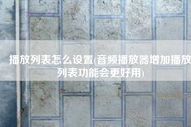 播放列表怎么设置(音频播放器增加播放列表功能会更好用)