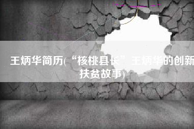 王炳华简历(“核桃县长”王炳华的创新扶贫故事)