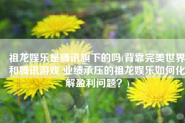 祖龙娱乐是腾讯旗下的吗(背靠完美世界和腾讯游戏 业绩承压的祖龙娱乐如何化解盈利问题？)