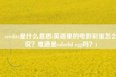 credits是什么意思(英语里的电影彩蛋怎么说？难道是colorful egg吗？)