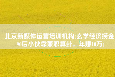 北京新媒体运营培训机构(玄学经济捞金：90后小伙靠兼职算卦，年赚10万)